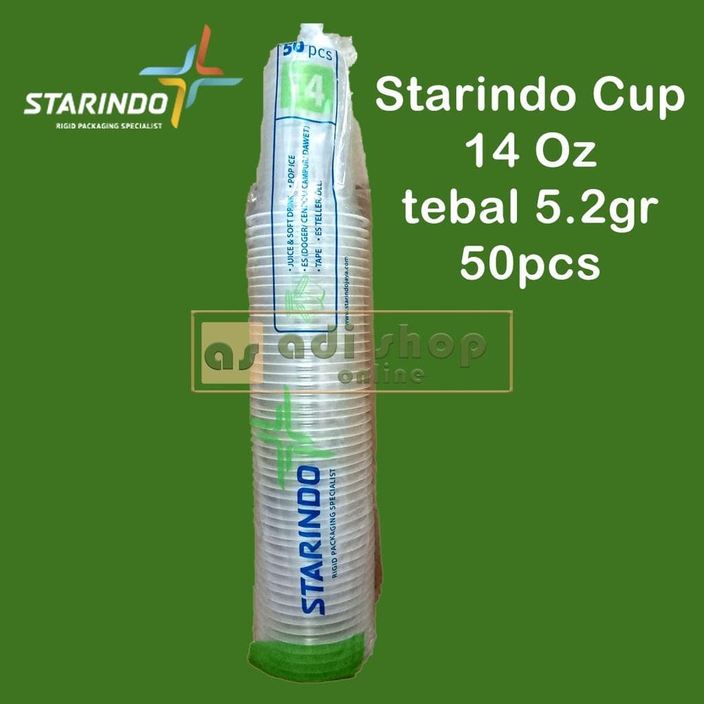 Starindo Cup 14oz Tebal 5.2gr — Gelas Plastik & Cup di Adijaya Bandung