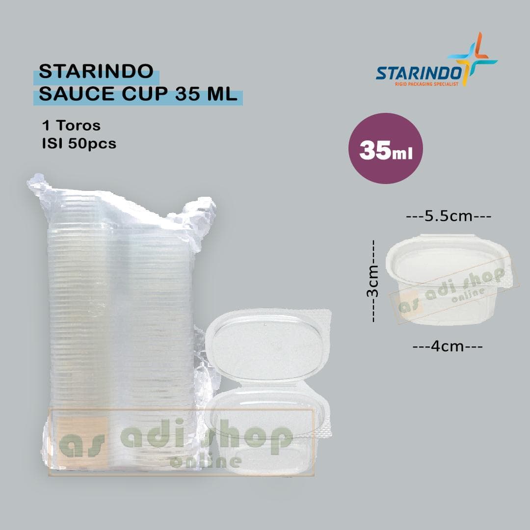 Sauce Cup Starindo Tutup Sambung 35ml isi 50pcs — kemasan-wadah di Adijaya Bandung